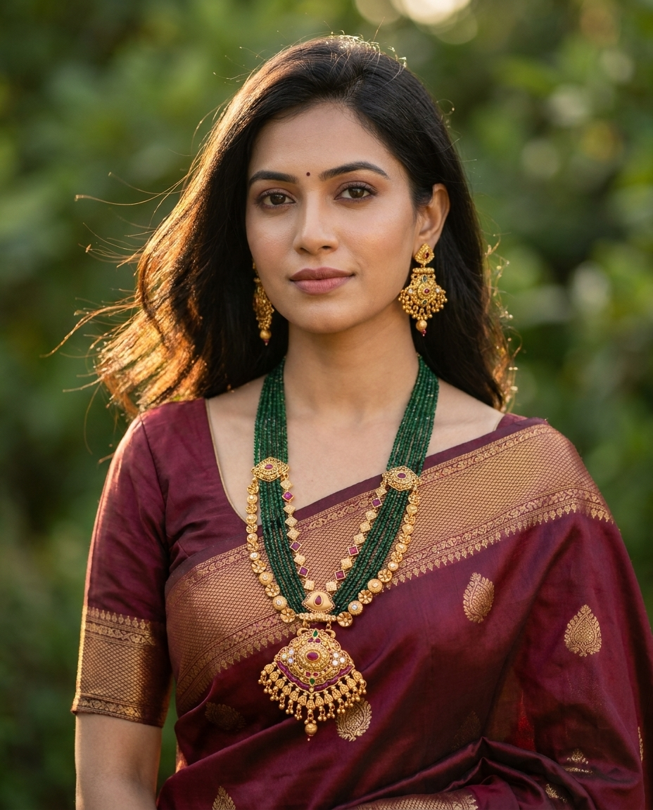 Emerald Golden Rajwadi Set