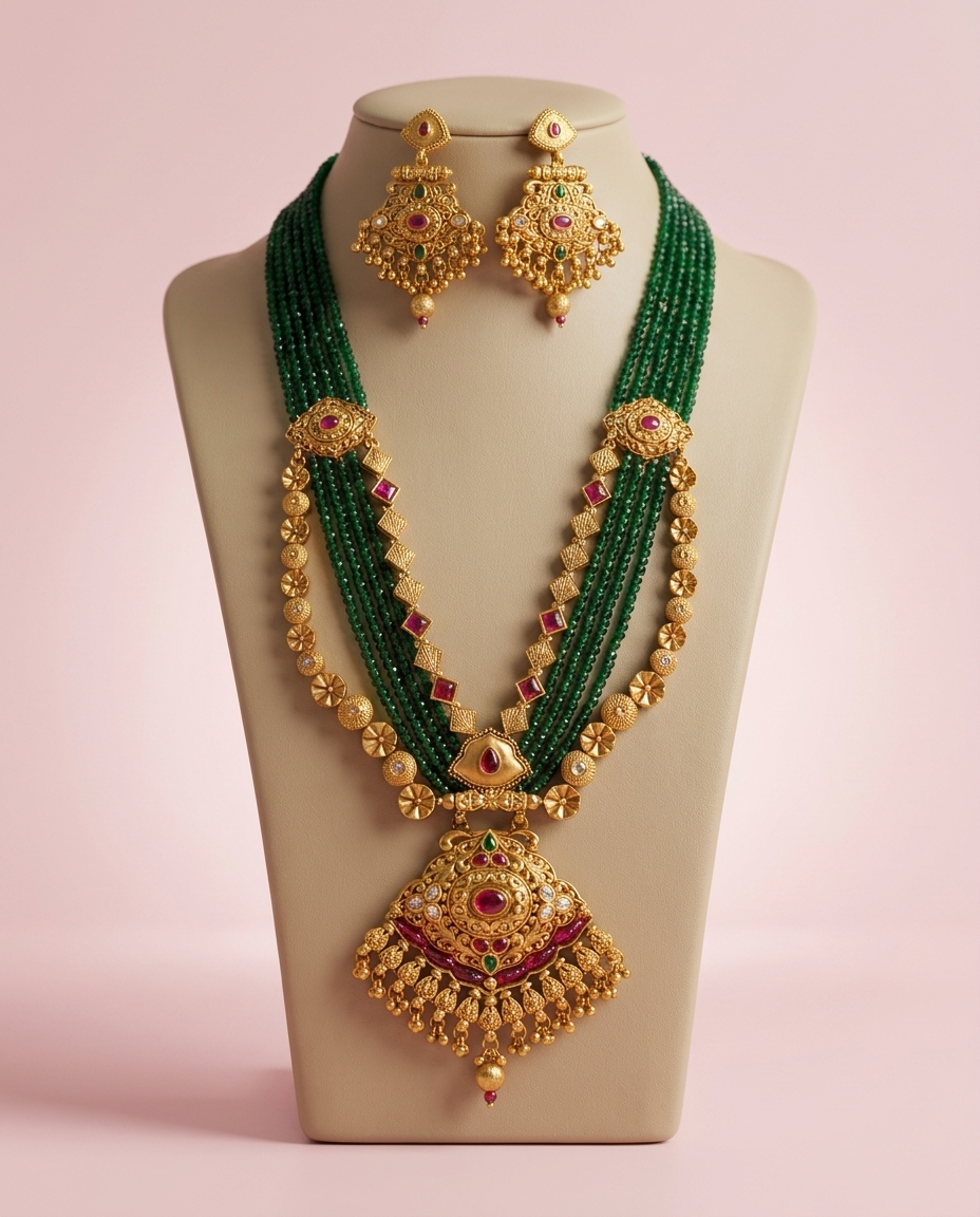 Emerald Golden Rajwadi Set