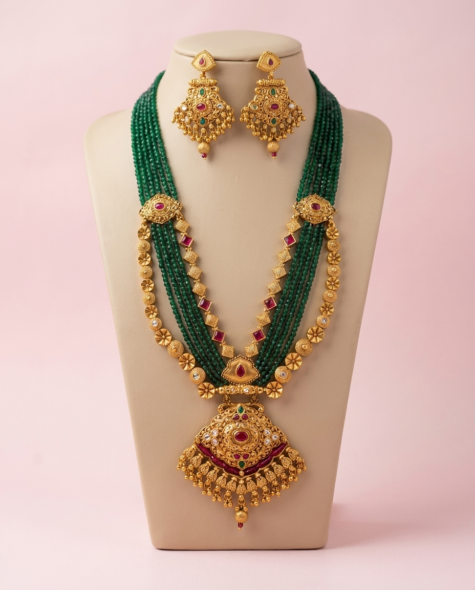 Emerald Golden Rajwadi Set