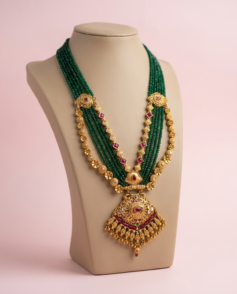 Emerald Golden Rajwadi Set